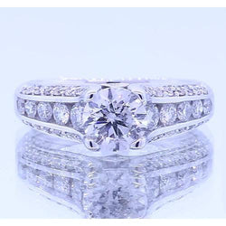 2 Carats Round Natural Earth Mined Diamond Engagement Ring With Accents New