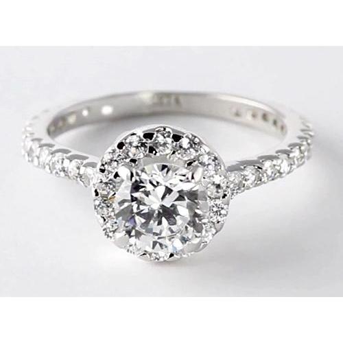 2 Carats Round Diamond Halo Setting Engagement Ring Jewelry Halo Ring