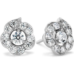 2 Carats Round Halo Stud Diamond Ladies Earring Solid Gold 14K