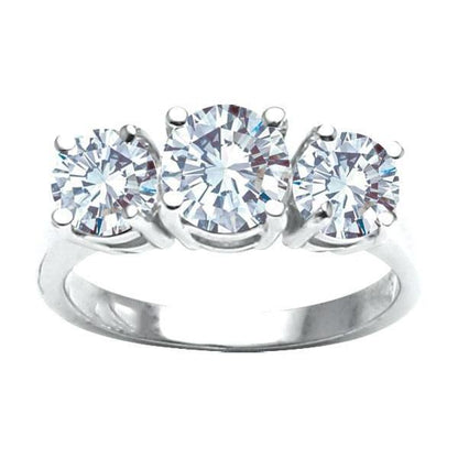 2 Carats Round Three Stone Diamond Anniversary Ring Three Stone Ring