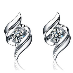 2 Carats Stud Earrings Sparkling Round Cut Natural Earth Mined Diamonds White Gold