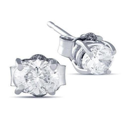 2 Carats Women Oval Lab Grown Diamond Stud Earring White Gold Fine Jewelry