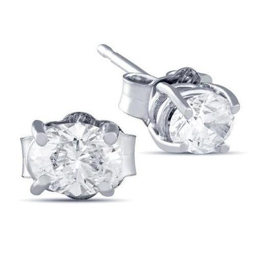 2 Carats Women Oval Diamond Stud Earring White Gold Fine Jewelry Stud Earrings