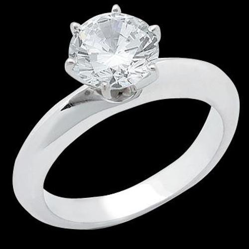 Woman's White Gold Weeding Anniversary Solitaire Diamond Ring 
