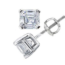 2 Ct Beautiful Asscher Cut Diamond Stud Earring White Gold Jewelry