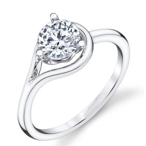 Fancy White Gold Weeding Anniversary Solitaire Diamond Ring 