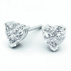 2 Ct Heart Cut Diamond Women Stud Earring Solid White Gold Jewelry