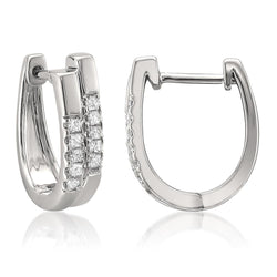 2 Ct Prong Set Round Cut Natural Earth Mined Diamond Hoop Earring