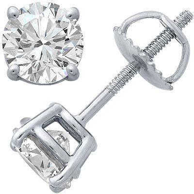 2 Ct Round Cut Diamond Stud Earring Lady 4 Prong Setting White Gold Jewelry Stud Earrings