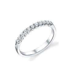0.55 Ct Round Cut Natural Earth Mined Diamond Wedding Half Eternity Band 14K White Gold