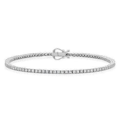 3 Ct Round Real Natural Earth Mined Diamond Tennis Bracelet 14K White Gold