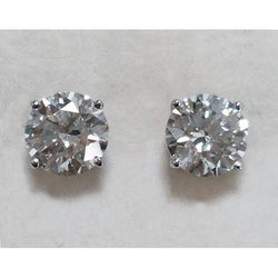 2 Ct Round Diamond Stud Earrings White Gold