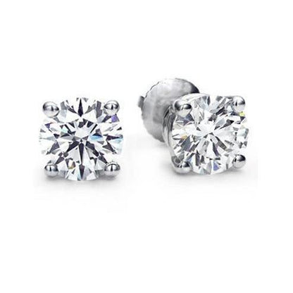 2 Ct Solitaire Round Diamond Stud Earring Gold Jewelry Stud Earrings