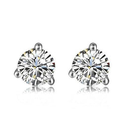 2 Ct. Sparkling Round Stud Real Natural Earth Mined Diamond Fine Earring Lady White Gold