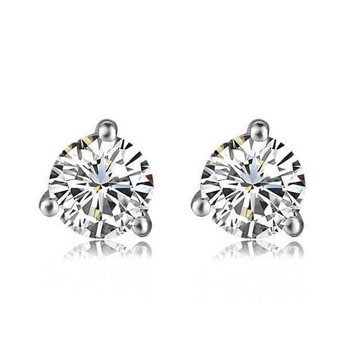   Brilliant Sparkling Stud Earrings White Gold Diamond 