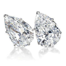 2 Ct. Stud Earring Fine Jewelry Gold Pear Cut Diamond