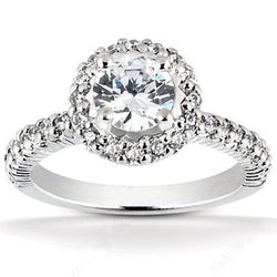 Natural  2 Ct. Diamond Halo Wedding Ring Jewelry