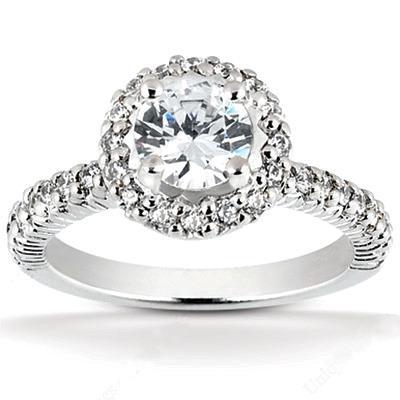 2 Cts. Diamond Halo Setting Ring Wedding Jewelry Halo Ring