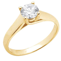 2 Carat Diamond Solitaire Gold Yellow Ring Prong Style