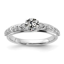 2.25 Carats Round Old Miner Real Natural Earth Mined Diamond Wedding Ring With Accents