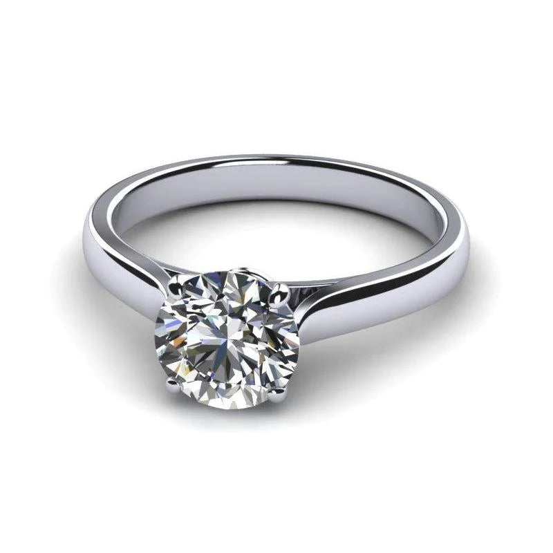 4 Prong Oval  Fancy Wedding Engagement White Gold Diamond Solitaire Ring
