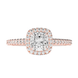 2.30 Ct Natural Earth Mined Diamonds Wedding Halo Ring Rose Gold 14K