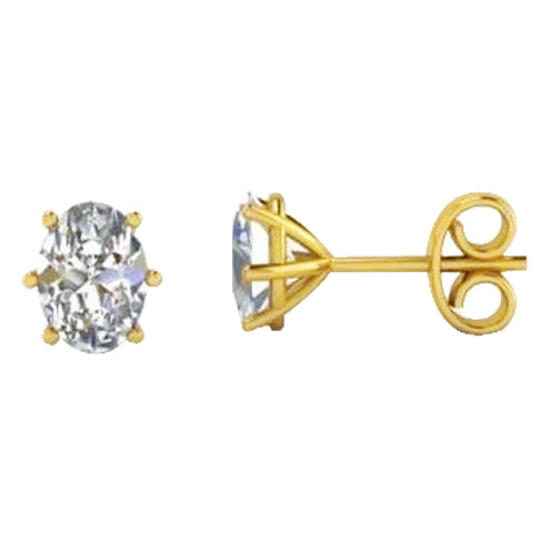 Sparkling Unique Stud Earrings White Gold Diamond 