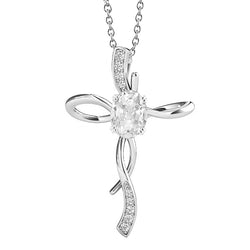 2.50 Carats Gold Cross Genuine Pendant Round & Oval Old Miner Natural Earth Mined Diamond