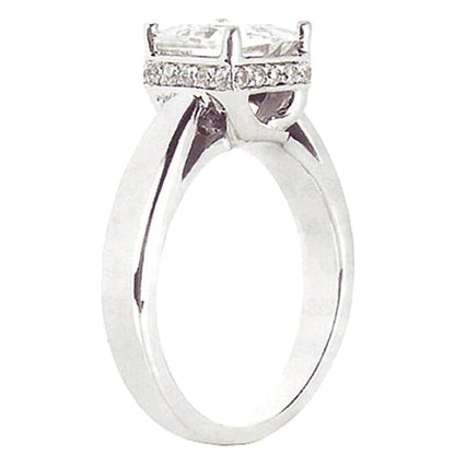 2.50 Carats Hidden Halo Princess Cut Diamond Engagement Ring New
