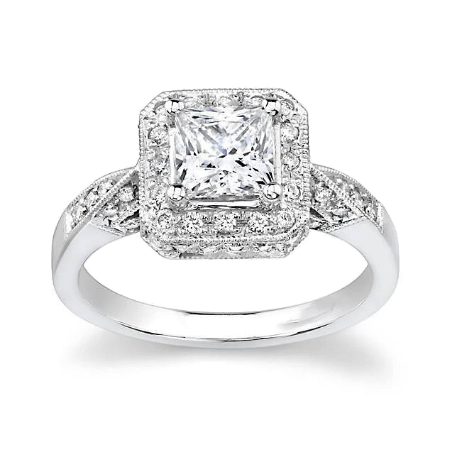2.50 Carats Princess And Round Natural Earth Mined Diamond Ring
