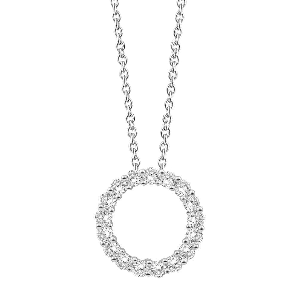 2.50 Carats Round Cut Natural Earth Mined Diamonds Women Pendant Necklace White Gold 14K