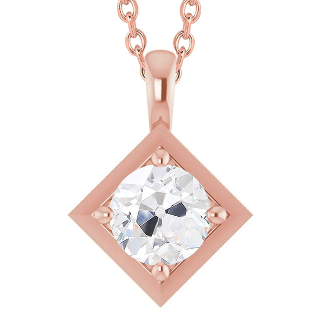 Solitaire Diamond Pendant Old Miner Jewelry