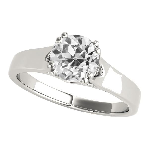 Princess Cut Sparkling Solitaire Ring Old Mine Cut
