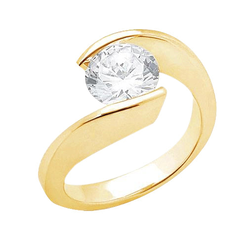 natural round diamond 2.50ct ring front view