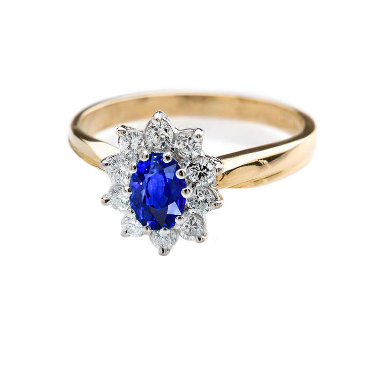 New High Quality Ceylon Sapphire And Diamonds Wedding Ring New