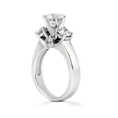 Three Stone Ring 2.62 Carat F Vs1 Diamond Ring Diamonds 3 Stone Ring
