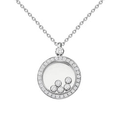 0.63 Ct Round Brilliant Cut Diamonds Circle Pendant Necklace White