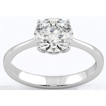 Fancy  Solitaire Diamond Engagement Ring 4 Prongs  Gold White