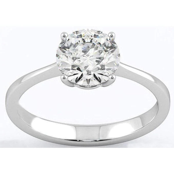 Fancy  Solitaire Diamond Engagement Ring 4 Prongs  Gold White