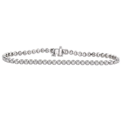 2.75 Carats Small Round Cut Lab Grown Diamonds Women Tennis Bracelet Gold