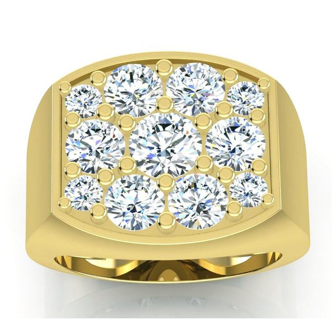 2.80 Carats Round Diamonds Men’s Engagement Ring Two Tone Gold 