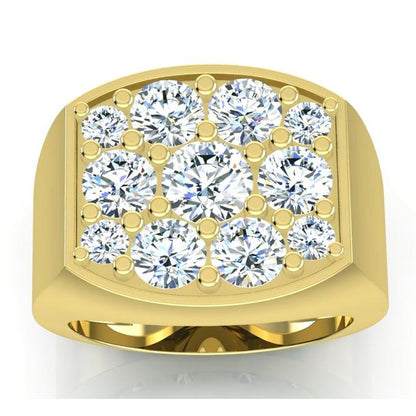 2.80 Carats Round Diamonds Men’s Engagement Ring Two Tone Gold 