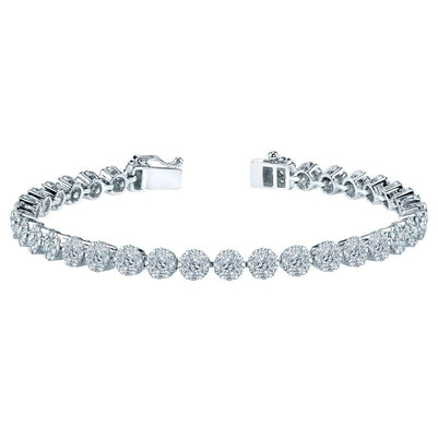 20 Carats White Round Diamond Tennis Bracelet White Gold Jewelry Tennis Bracelet