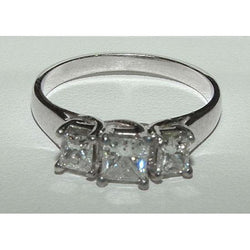 2.01 Ct Princess Cut Diamond Engagement Ring Three Stone