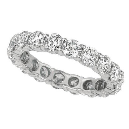 20 Pointer 3.42 Carat Round Brilliant Diamond Eternity Ring Band Gold 18K Eternity Band