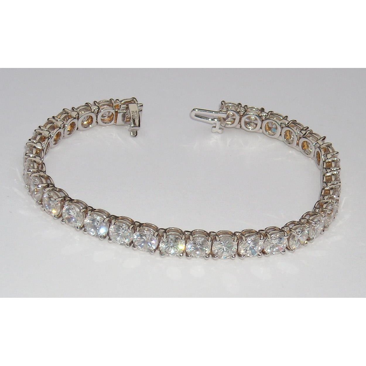 20.15 Ct Large Lab Grown Diamond Tennis Bracelet Vs Jewelry 31 Stones
