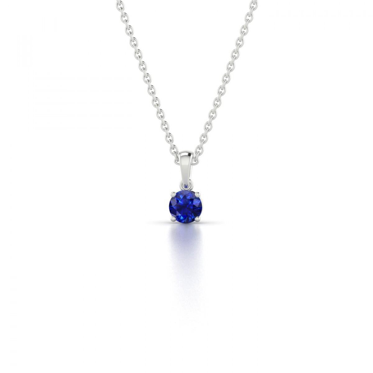 2.00 Carat Ceylon Sapphire Pendant Necklace Chain White Gold 14K Gemstone Pendant