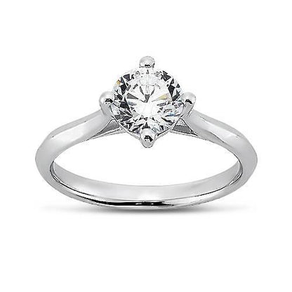 Prong Setting Round Brilliant Diamond Solitaire Ring
