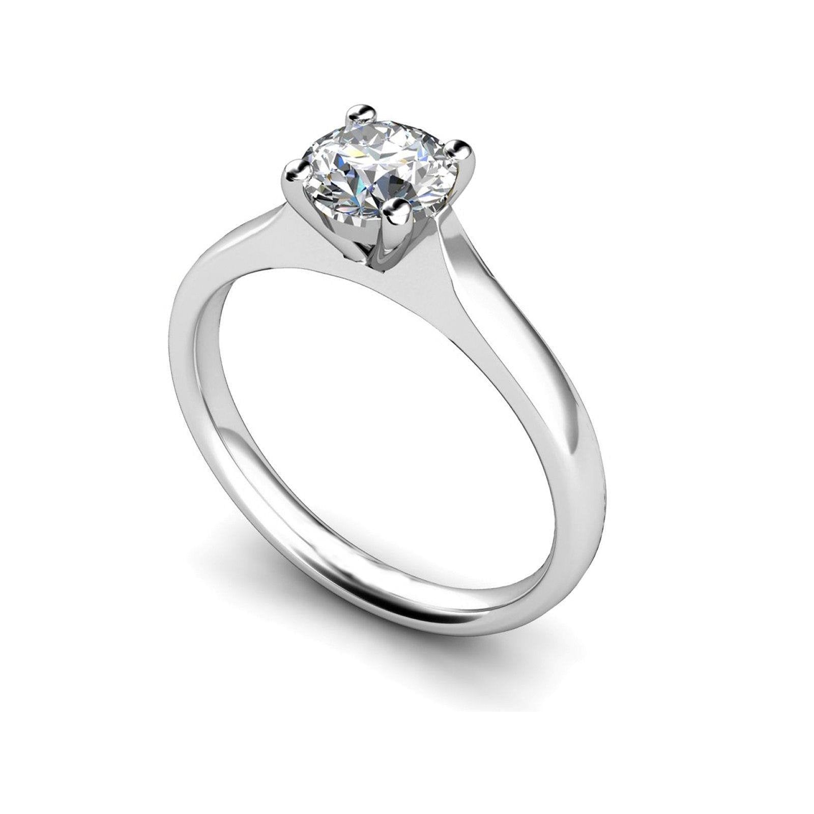Woman's White Gold Weeding Anniversary Solitaire Diamond Ring 