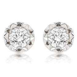 2.00 Ct Brilliant Cut Diamonds Ladies Studs Earrings White Gold 14K